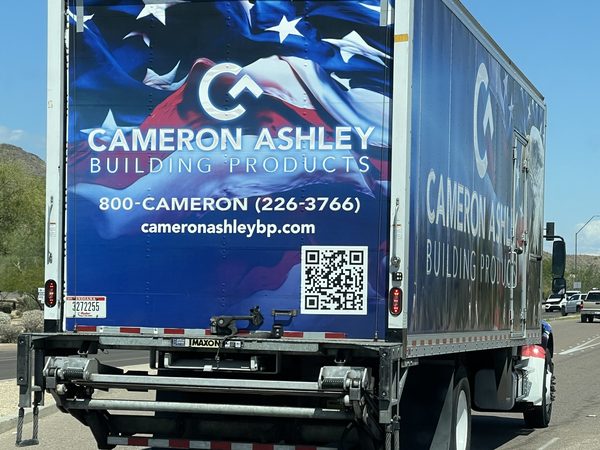 Cameron Ashley Building Products 800-CAMERON box truck